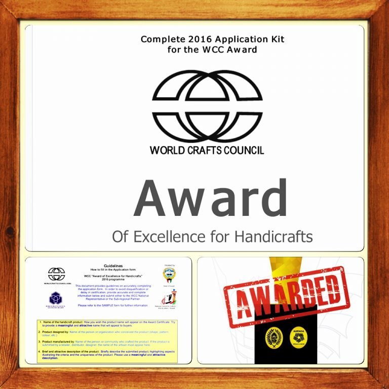 WCC AWARD OF EXCELLENCE FOR HANDICRAFTS  ASIA PACIFIC REGION 2016