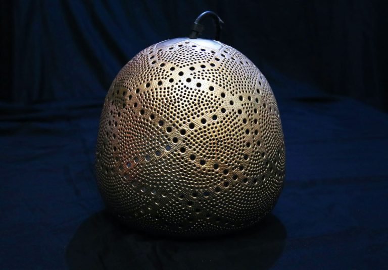 Hanging Lamp Brass Mit Silver